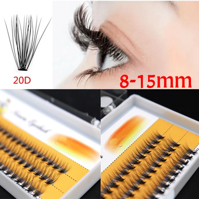 

Women Beauty Grafting Eyelash 0.07mm C Curly DIY Eye Makeup False Eyelash Lash Extension 60 Cluster 20D Individual Eyelashes