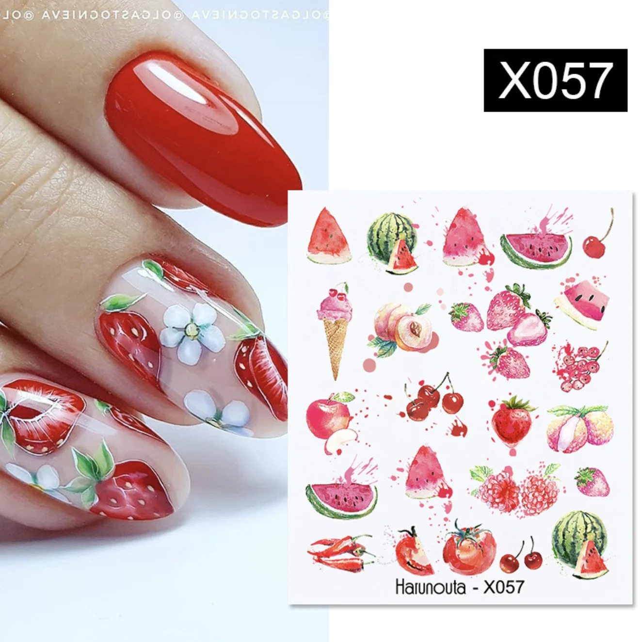

1pc Summer Refreshing Sticker Watermark Decal Nail Art, 35 Different Styles, Better to USE With Sealant Phototherapy