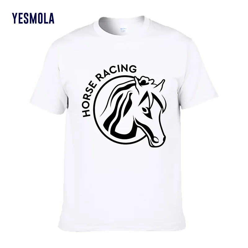 

Футболка YESMOLA мужская с принтом, хлопковая рубашка с коротким рукавом, с рисунком лошадей, Повседневная Уличная одежда для мужчин и женщин