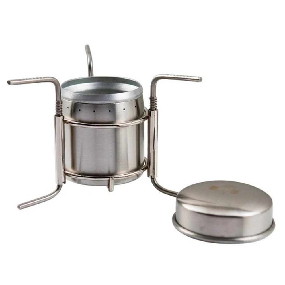 

Hiking Alcohol Stove Ultralight Portable Rotatable Camping Stainless Steel Mini Picnic Burner With Stand Non Slip Outdoor