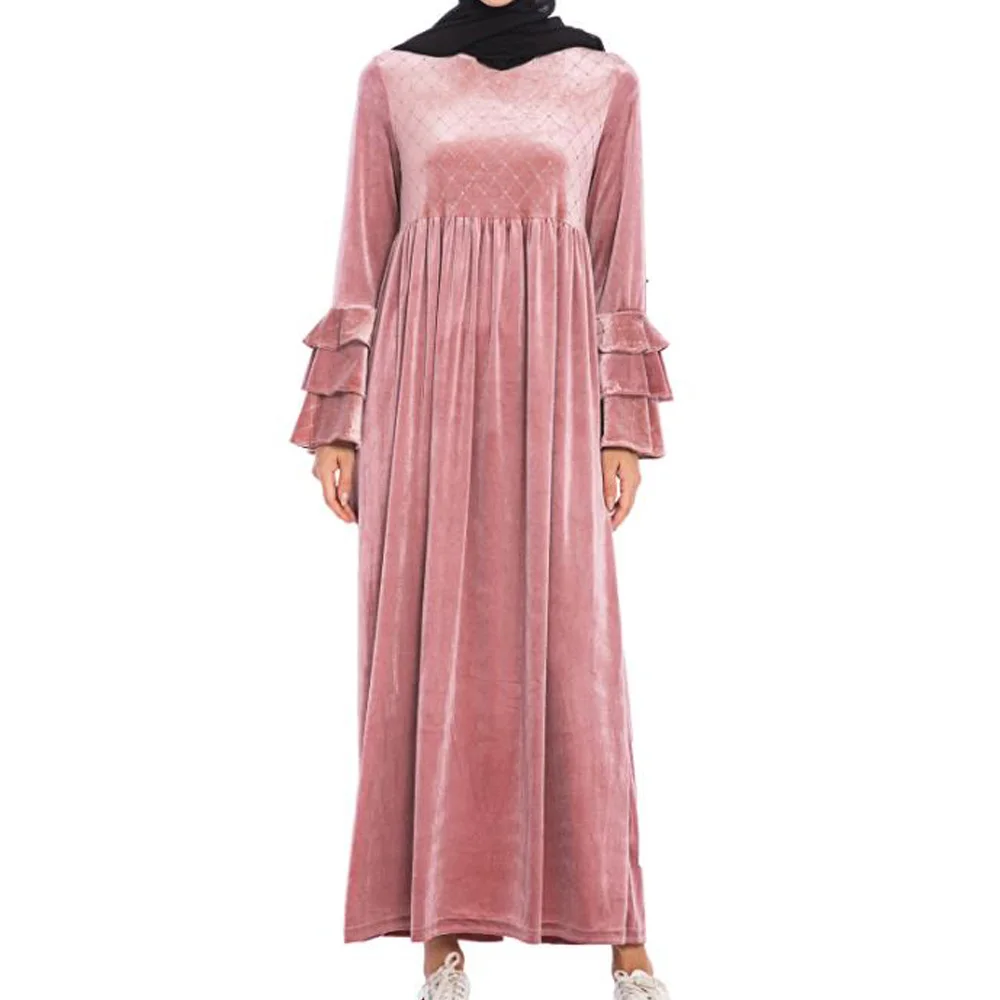 Осеннее Золотое вельветовое Макси длинное платье женское элегантное вечернее с