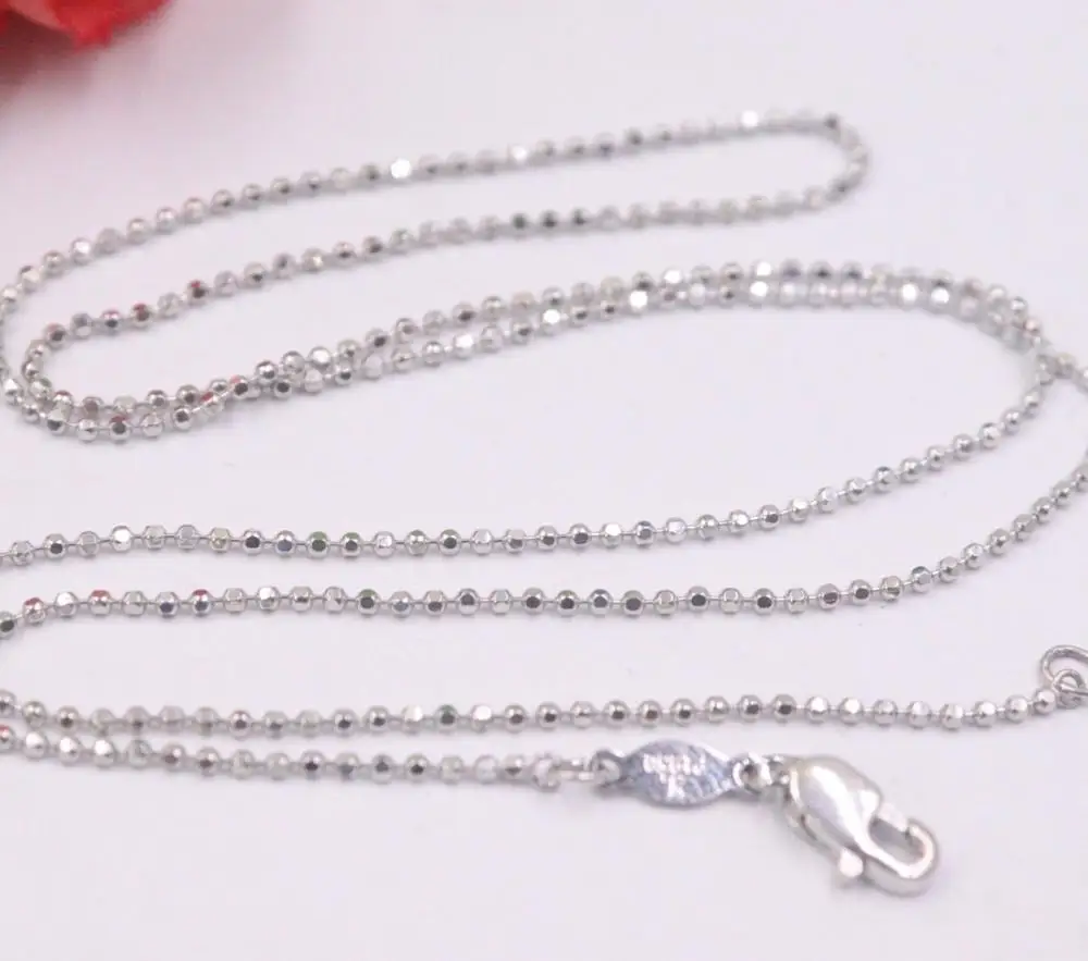 Новое ожерелье из чистой платины 950 с цепочкой бисера 1 мм 17 71 дюйма L Pt950|Ожерелья| |