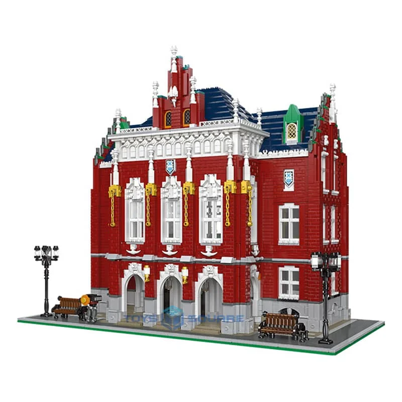 

The Red Brick University Model Building Blocks Street View Modular MOC Bricks Set With 5 Action Figures Gifts Toys For Children
