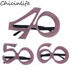 Chicinlife 1 шт. очки цвета розового золота 40 50 60 лет взрослые очки для дня рождения для мужчин женщин мужчин забавная оправа для очков принадлежности для юбилея