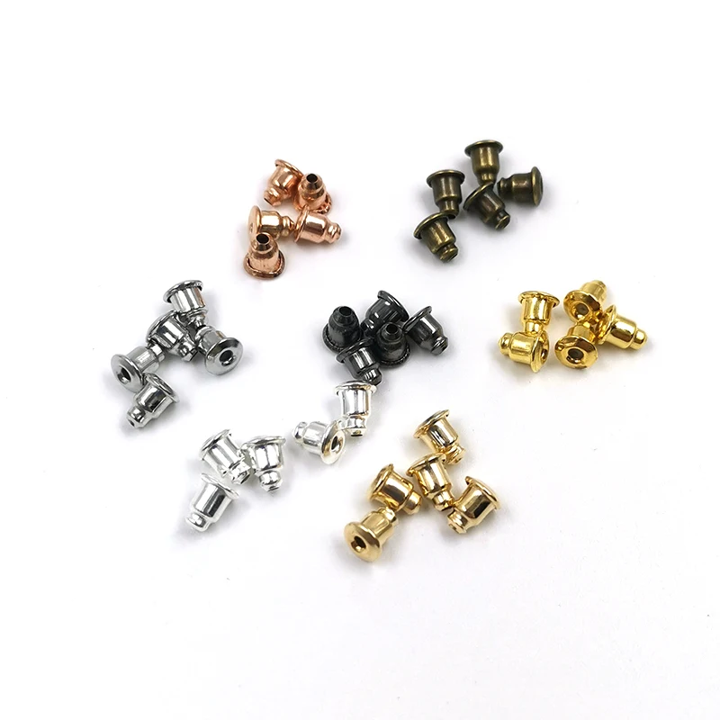 200 шт 5*6 мм шпильки для сережек пробки свитки фурнитура DIY блокированные колпачки