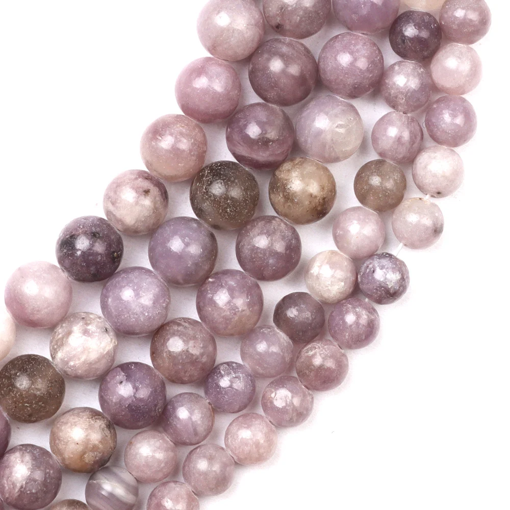 

Natural Gemstone Beads Round Loose Lilac Stone Beads are Used to Make DIY Bracelet Earring Necklace Jewelry Making Accessories