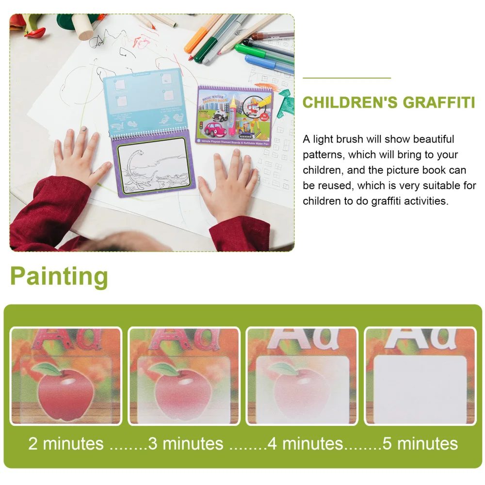 

3pcs Children's Water Picture Book Reusable Children's Picture Graffiti Book