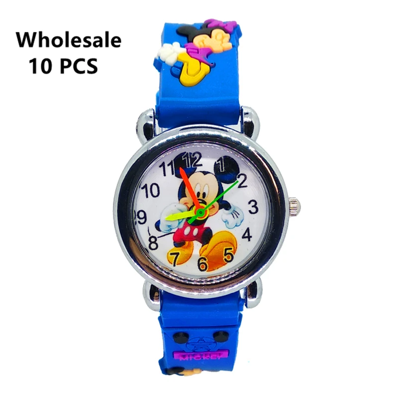 

(Wholesale 10 Pcs) Cartoon Kids Quartz Watches Children Watch Boys Girls Clock Silicone Strap Crystal Bracelet Wristwatch