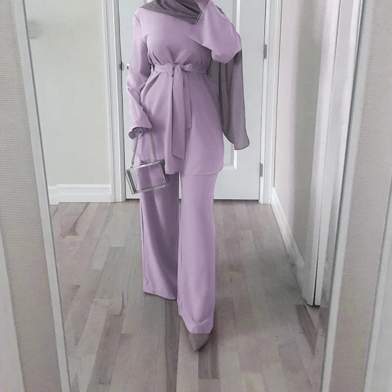 Новый модный мусульманский комплект из двух предметов простое красивое