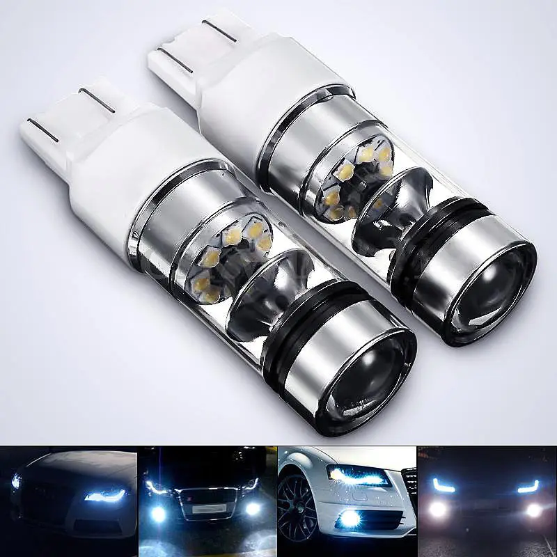 

2pcs T20 7440 7443 100W 20SMD LED Car Brake Light Backup Reverse Fog Bulb Lamp#