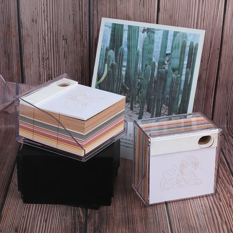 

160 Sheets Omoshiroi Block 3D Notepad Anime Cat Teacher Unique Diy Craft Sticky Paper Memo Note Pad Kawaii Room Decor