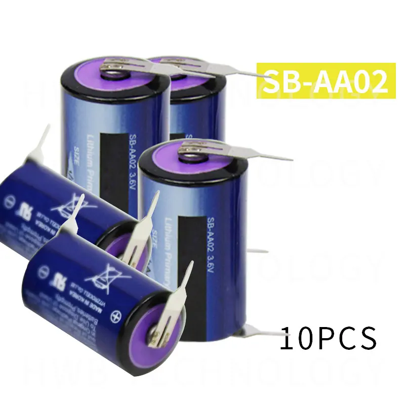 10 шт. высокое качество Корея Tekcell SB AA02 3 6 V LS14250 ER14250 литиевая батарея 1/2AA с паяными
