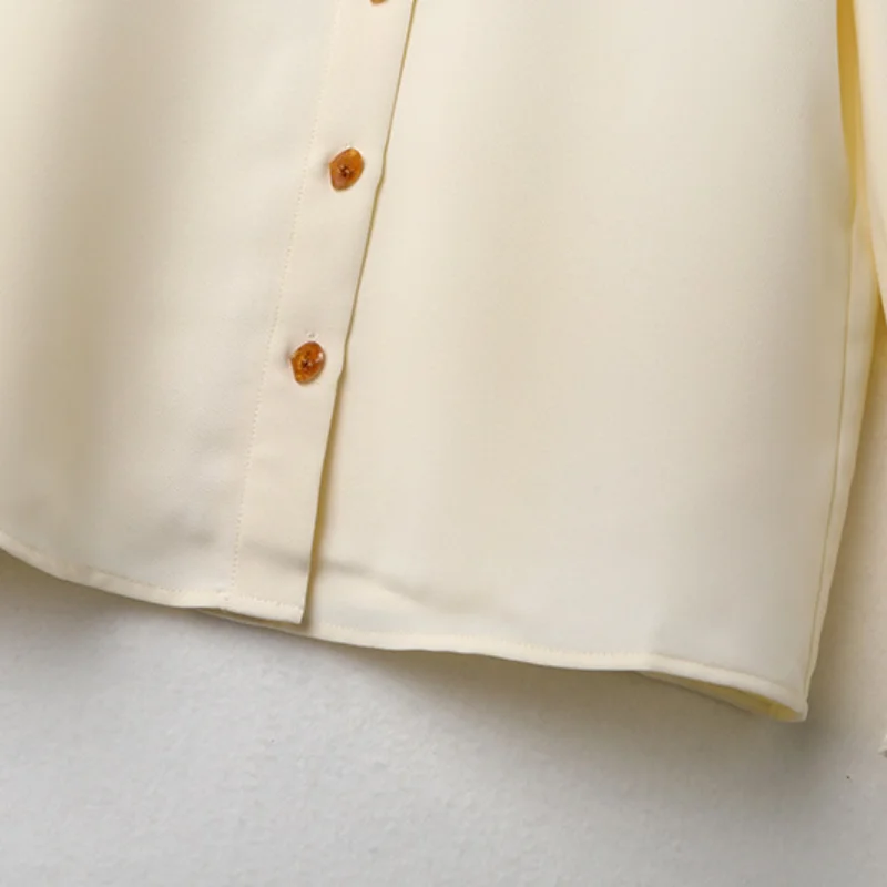 

Office Lady Elegant Solid Casual Shirts Bow Tie Ruffled Collar Long Sleeve Women Blouses 2021 Spring New Blusas Mujer De Moda