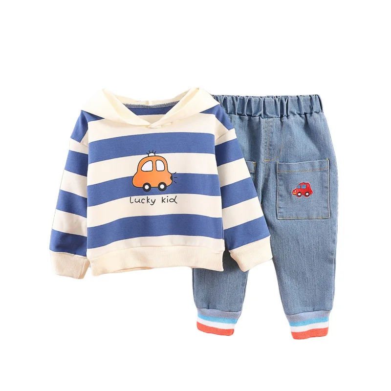 

Children Fashion Clothes New Spring Autumn Baby Boy Girls Striped Hoodie Pants 2Pcs/sets Kids Infant Clothing Toddler Sportswear