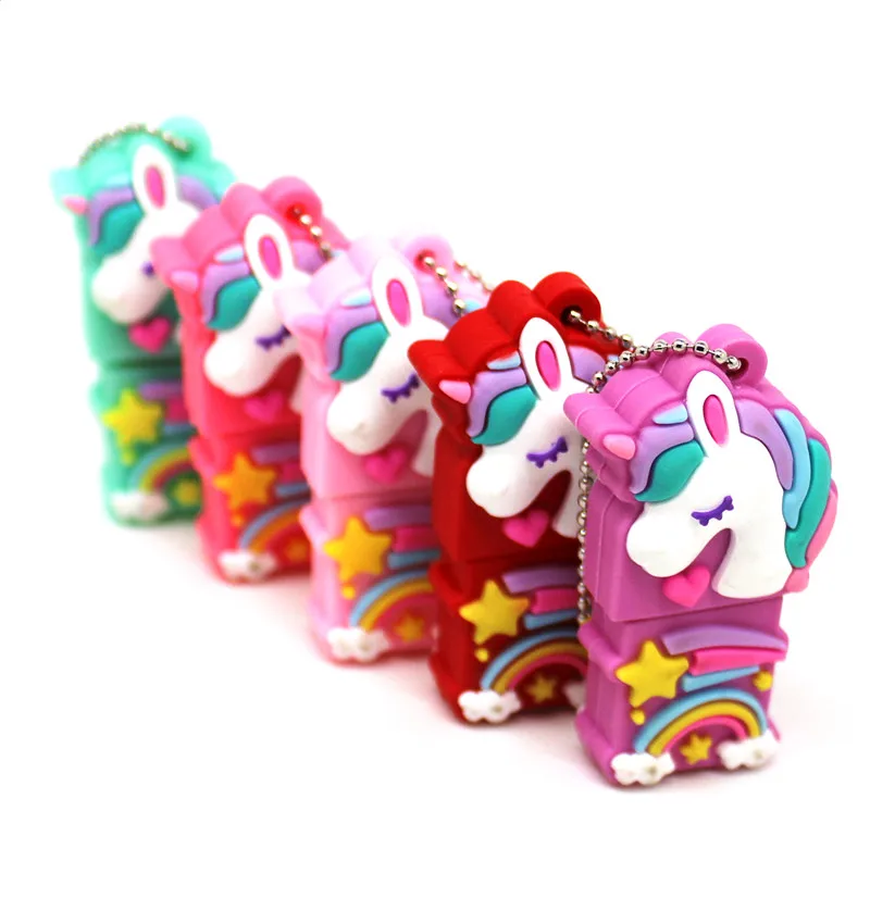 

The new cartoon unicorn Pen Drive 16GB 4GB 64GB 32GB USB Flash Drive Pendrive 128MB Memory Stick U disk My Little Pony gift