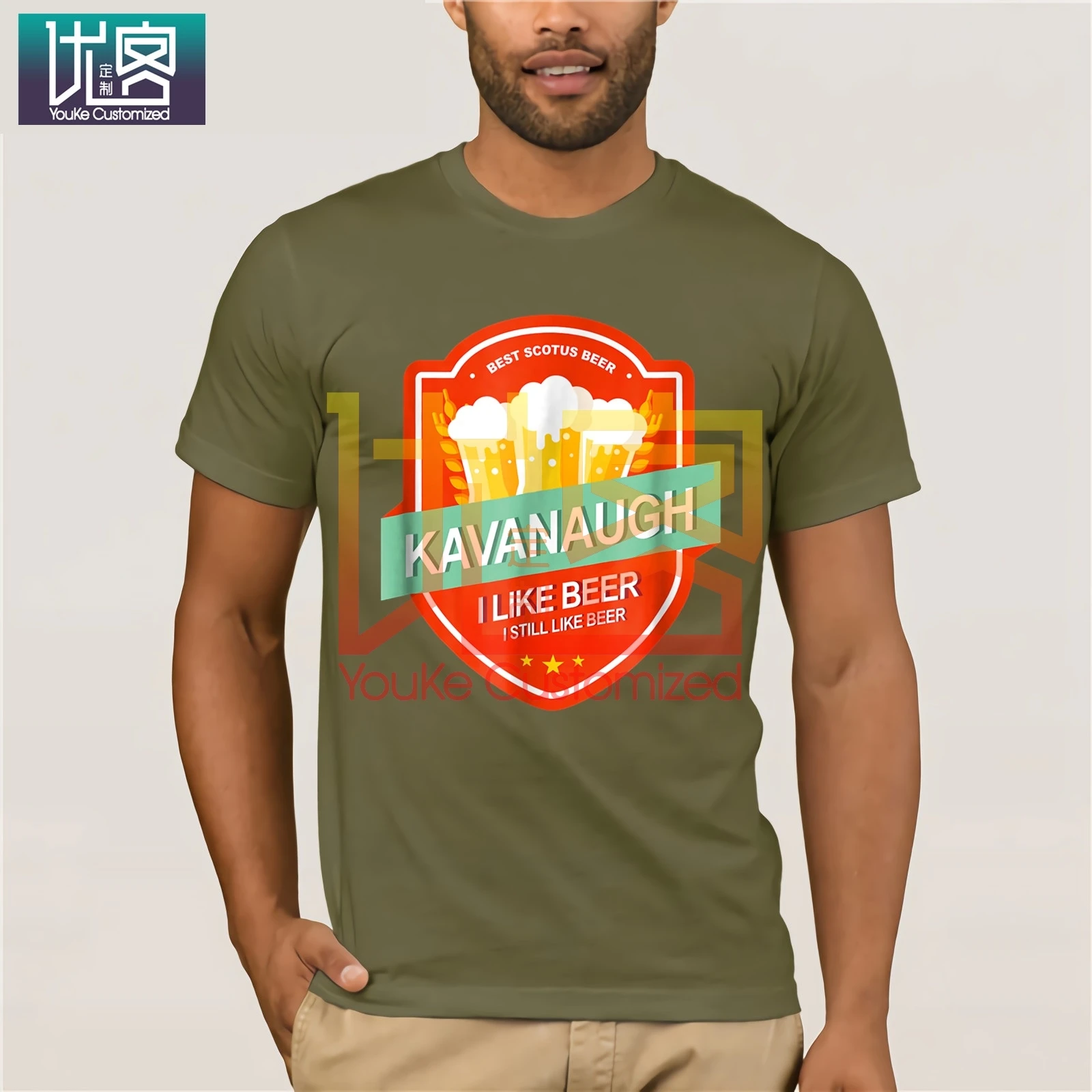 Pro Trump Kavanaugh Shirt I Like Beer Humor Tee 100% Cotton Tops Graphic Amazing short sleeves unique | Мужская одежда