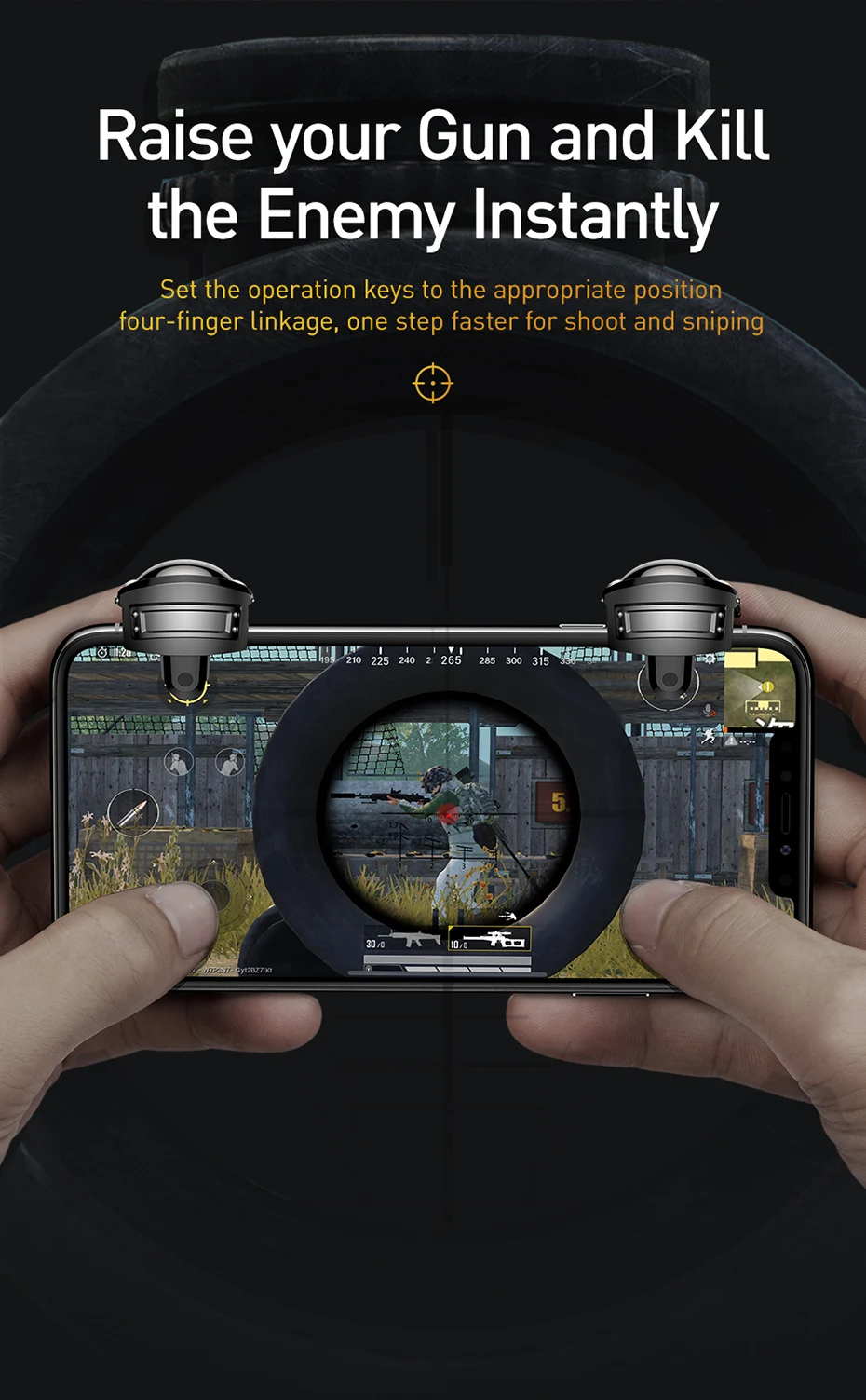 Baseus Pubg Controller for iPhone XR L1 R1 Gaming Trigger Pubg Mobile Gamepads Fire Button Smart Phone Mobile Shooter Controller