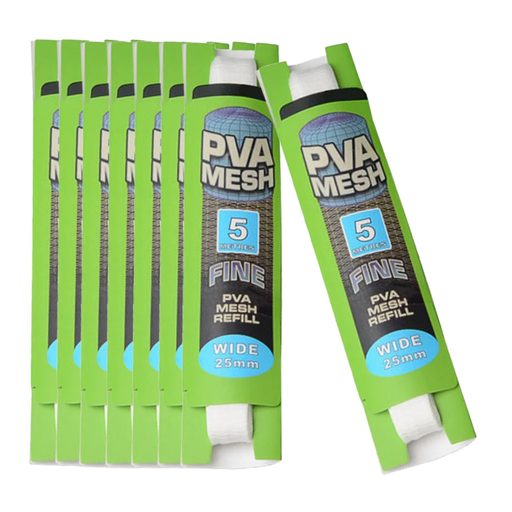 

8x 5M 37mm PVA Water-Soluble Fishing Bait Net Refill Stocking Accs Mesh Bag