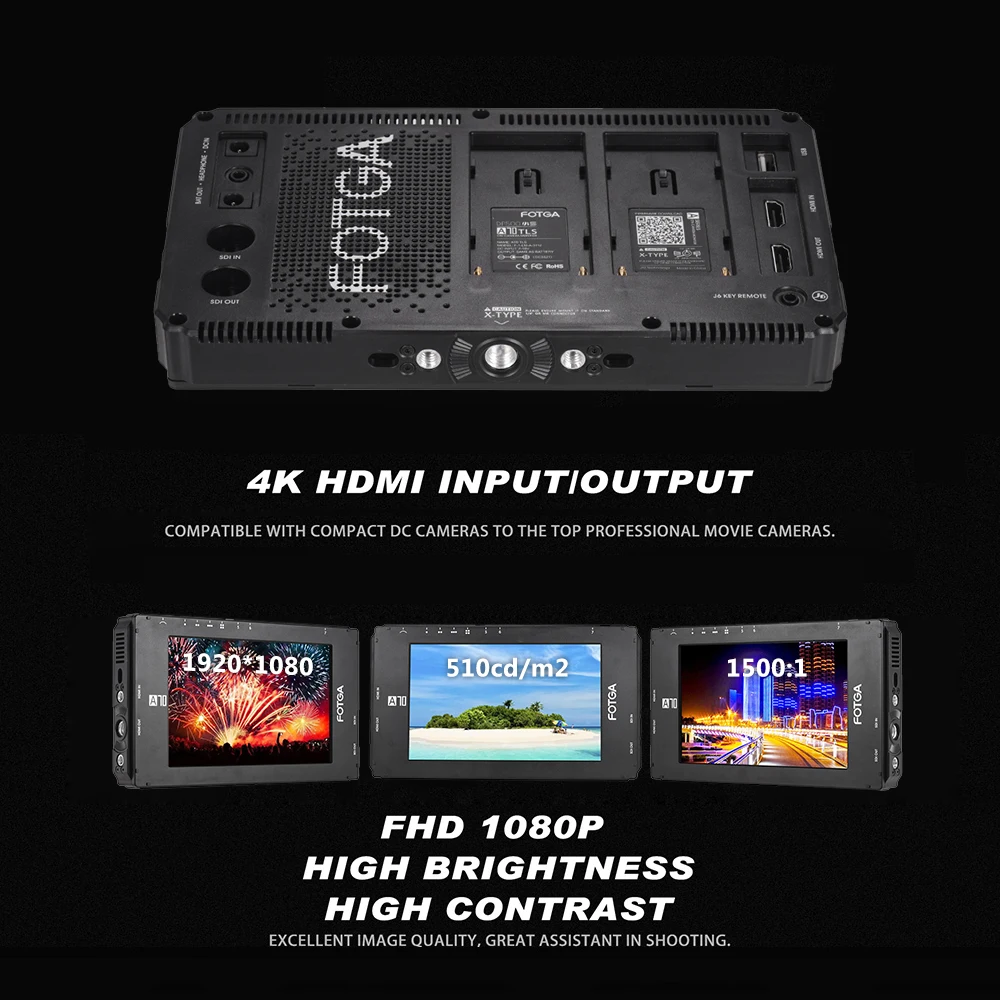 Полевой монитор FOTGA A70/A70T/A70TL/A70TLS 7 &quotFHD для видеокамеры IPS SDI 4K HDMI 3D LUT двойная