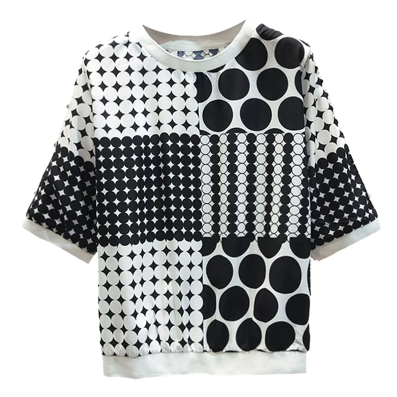 

Ladies T-shirt 2020 Spring Summer Big Polka Dot Short Sleeve Loose T-shirt Female Tops Super Fashion Tshirt Shirts Tees Mujer