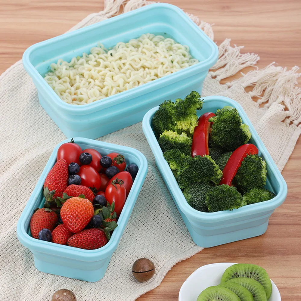 Складная Силиконовая коробка для завтрака Bento 1 шт./3 шт. портативная здорового