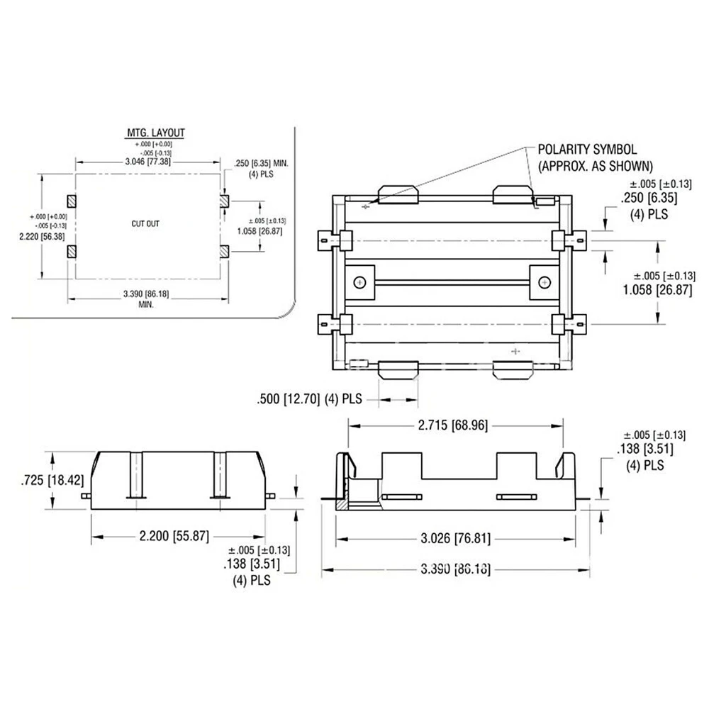 

2x 26650 Battery Holders Pack Spacer Frame Radiating Holder Plastic Bracket DIY Top Quality