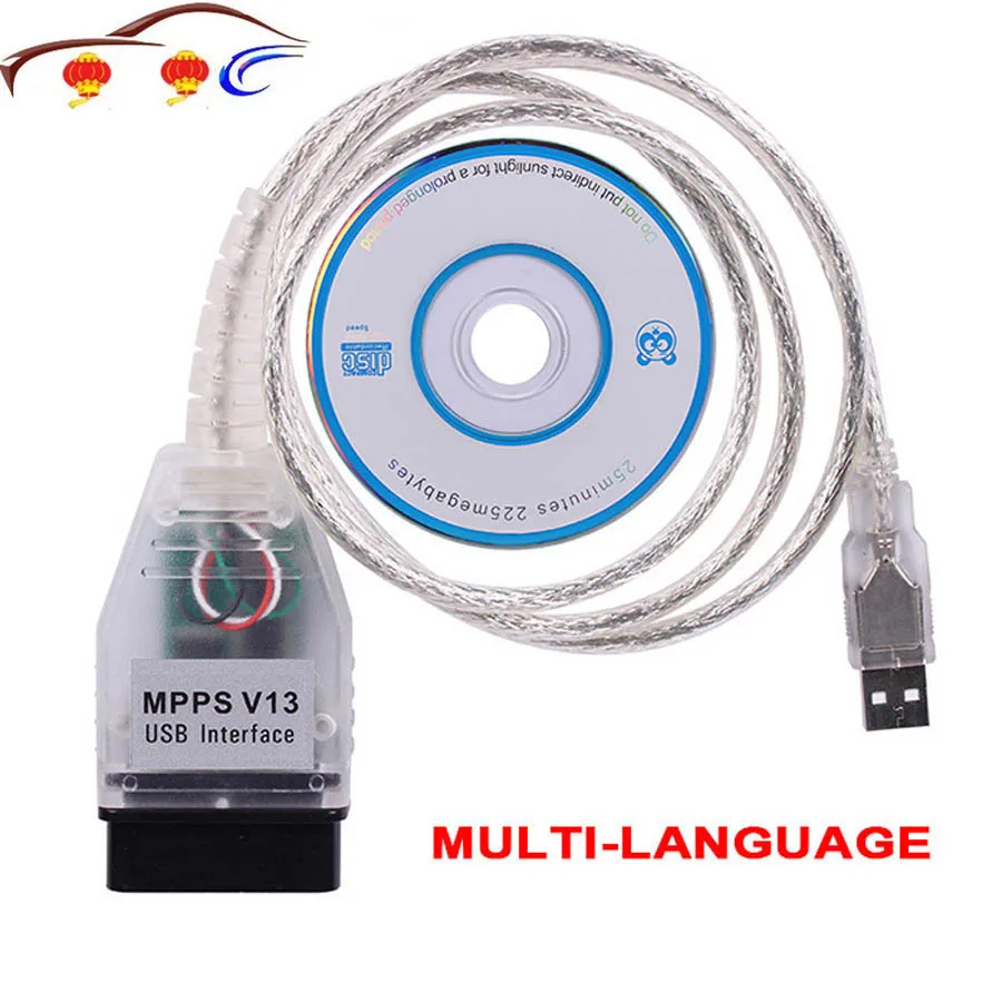 2021 Новый MPPS V13.02 V13 K CAN Flasher Чип тюнинг ECU Программатор OBD2 16Pin к USB интерфейсу