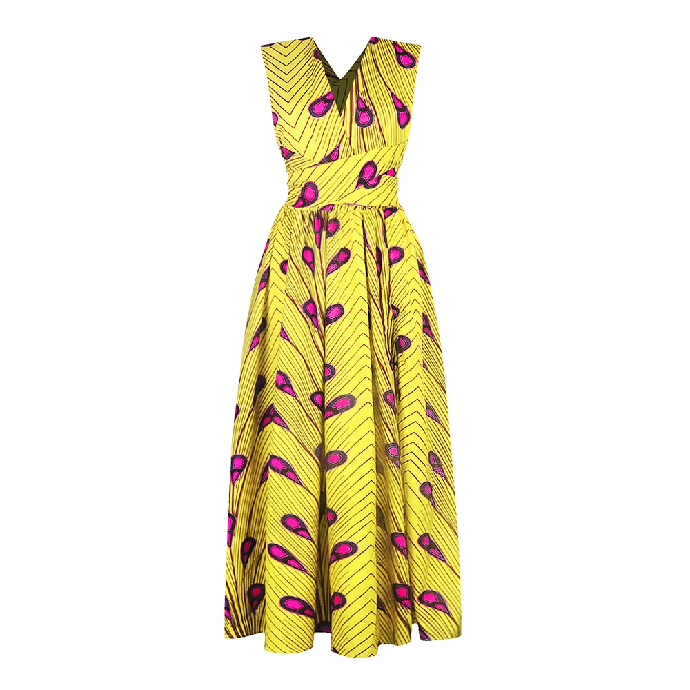 

BUSHRA Bandage African Kanga Women Maxi Dress Africa Clothes Dashiki Maxikleid Vestidos Ropa Mujer Vetement Femme Plus Size