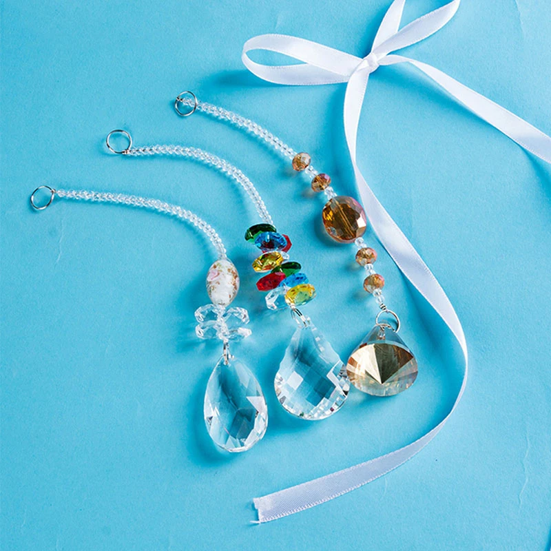 

Хрустальные колокольчики ветра, милый маленький свежий автомобильный декор, занавеска, хрустальный кулон, Свадебный домашний декор, Хруста...