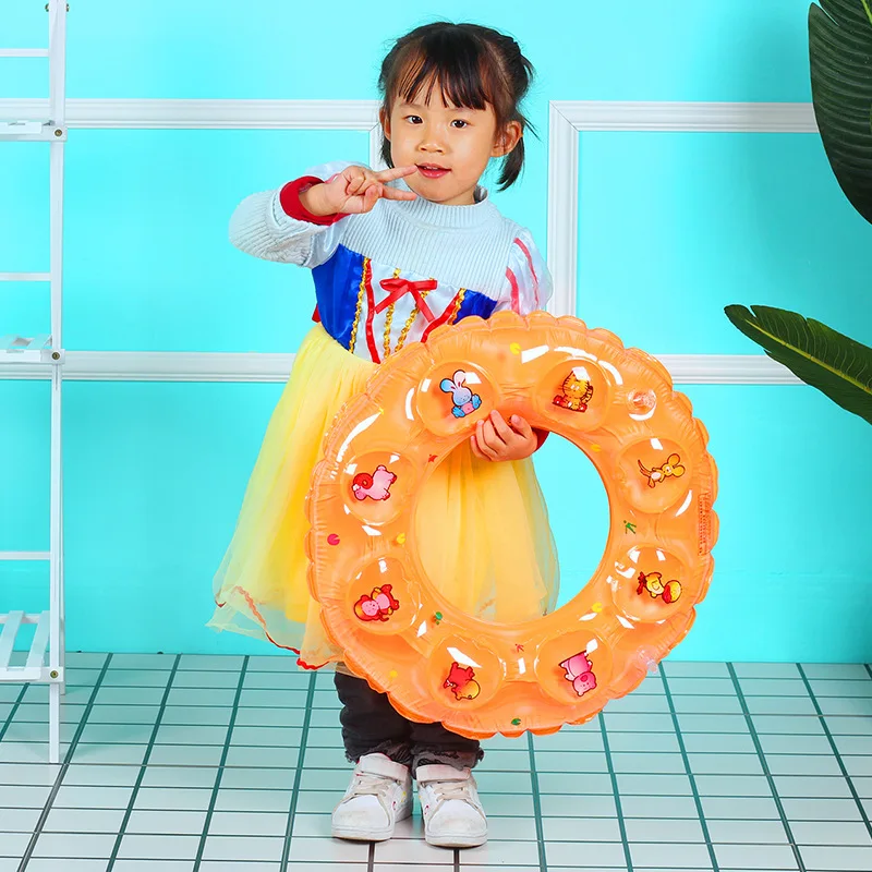 Детское Двухслойное кольцо для плавания надувной спасательный круг из ПВХ с