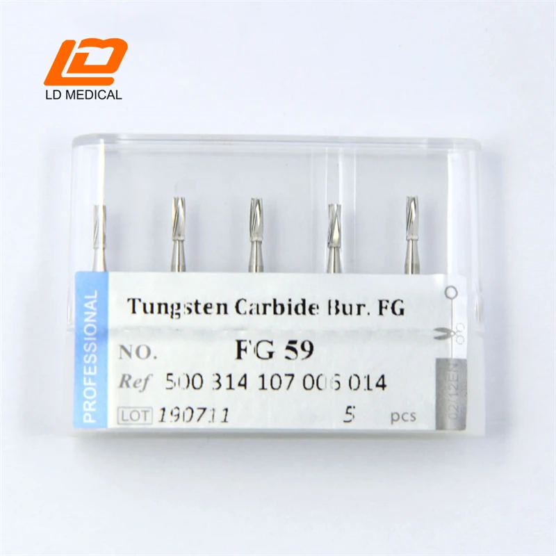 

Dental Tungsten Carbide Burs FG 59(107 014) High Speed FG Cylinder Plain Cut Prepare Cavities CE ISO Certified