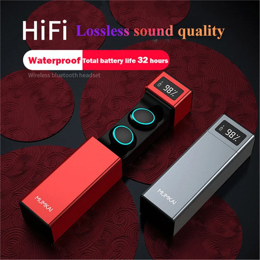 AKEY отпечатков пальцев сенсорное управление беспроводной Bluetooth 5 0 наушники TWS HiFi 6D