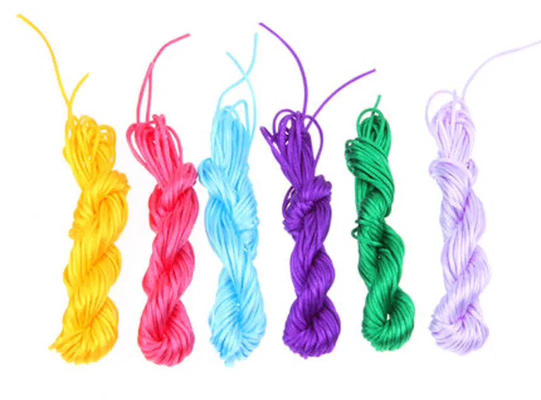 10meter Multicolor DIY Chinese Knot Bracelet Soft Satin Rattail Silk Macrame Cord Nylon for Arts and Crafts Twisted Rope 2mm | Дом и сад