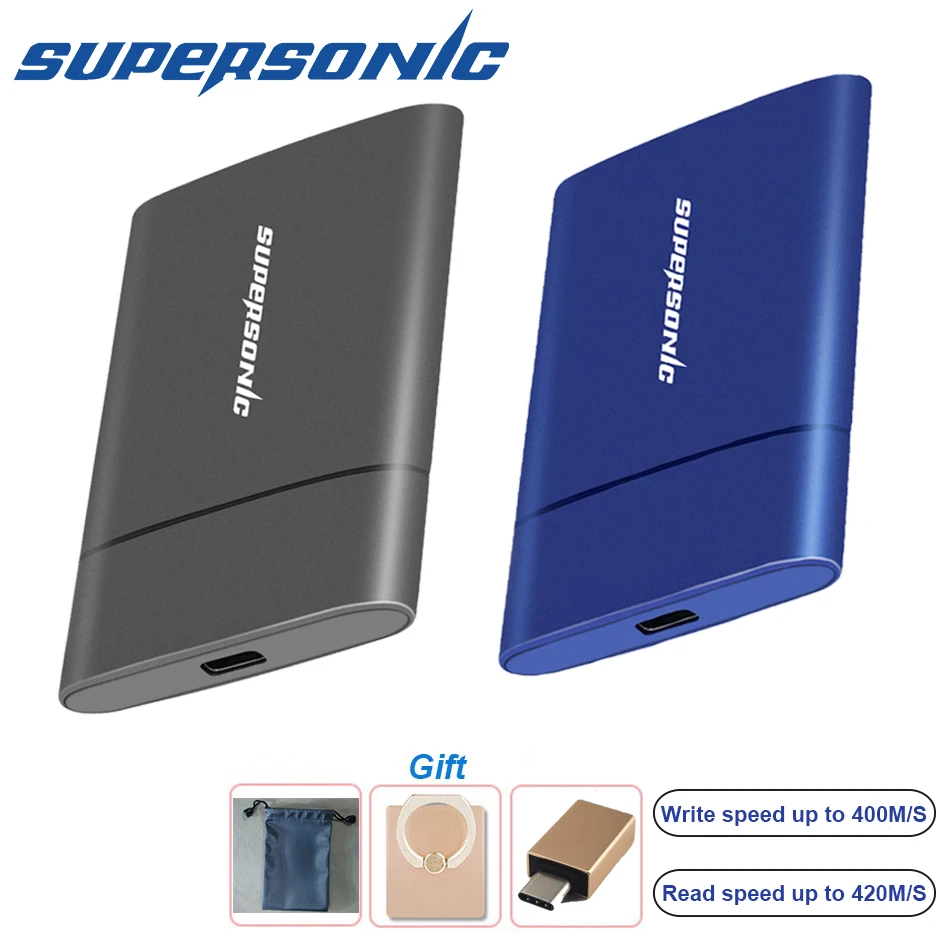 Сверхзвуковой P30 Портативный SSD USB 3,0 128 ГБ 256 512 1 ТБ 2 ТБ внешний твердотельный накопитель противоударный SSD для портативных ПК Mac чехол для телефона