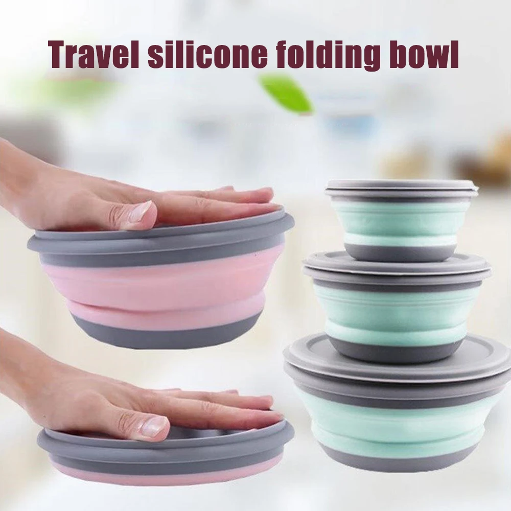 3 шт. силиконовая складная Коробки для обедов детская коробка складной