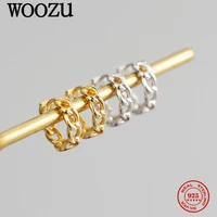 woozu genuine 925 sterling silver minimalist cuban link chain pig nose hoop earrings for women party fine jewelry accessories
