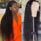 Парик из вьющихся человеческих волос прозрачный 13x 4, парик из натуральных волос на сетке спереди, предварительно выщипанный кудрявый, на сетке спереди, парик из человеческих волос для женщин плотностью 250