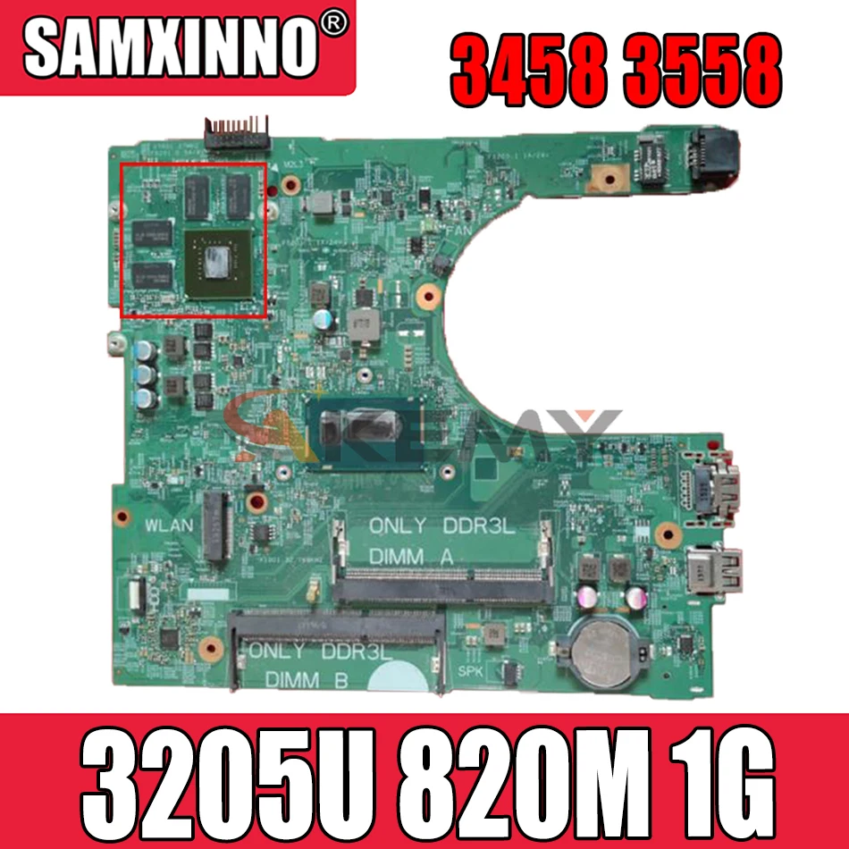 

Материнская плата для ноутбука Inspiron 3458 3558, модель 14216 cw4dh 820-1 с процессором SR215 3205U, м, 1 ГБ, работает хорошо