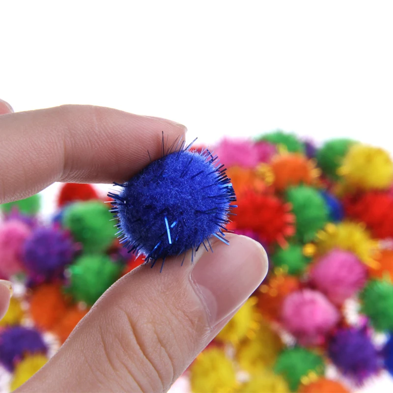 100 PCS Colorful Mini Sparky Glitter Tinsel Balls Small Pom Ball For Cat Toys | Игрушки и хобби