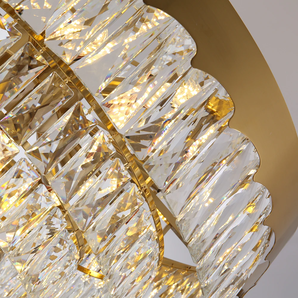 

Modern chandelier for living room round bedroom crytal hanging light fixtures gold dining room indoor lighting