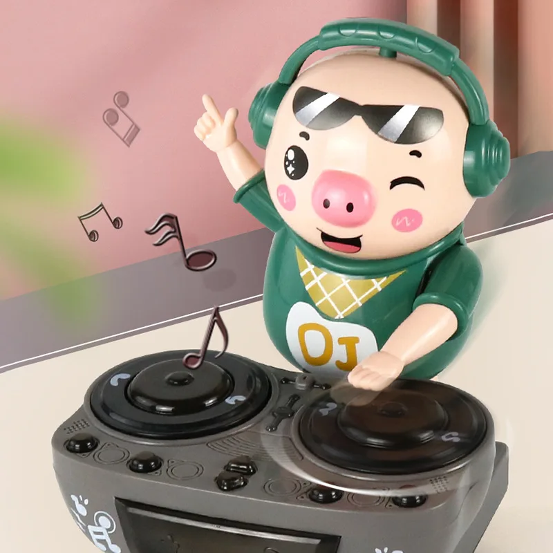 Забавная электрическая музыкальная Танцующая свинья освещение Dj-кукла подарок