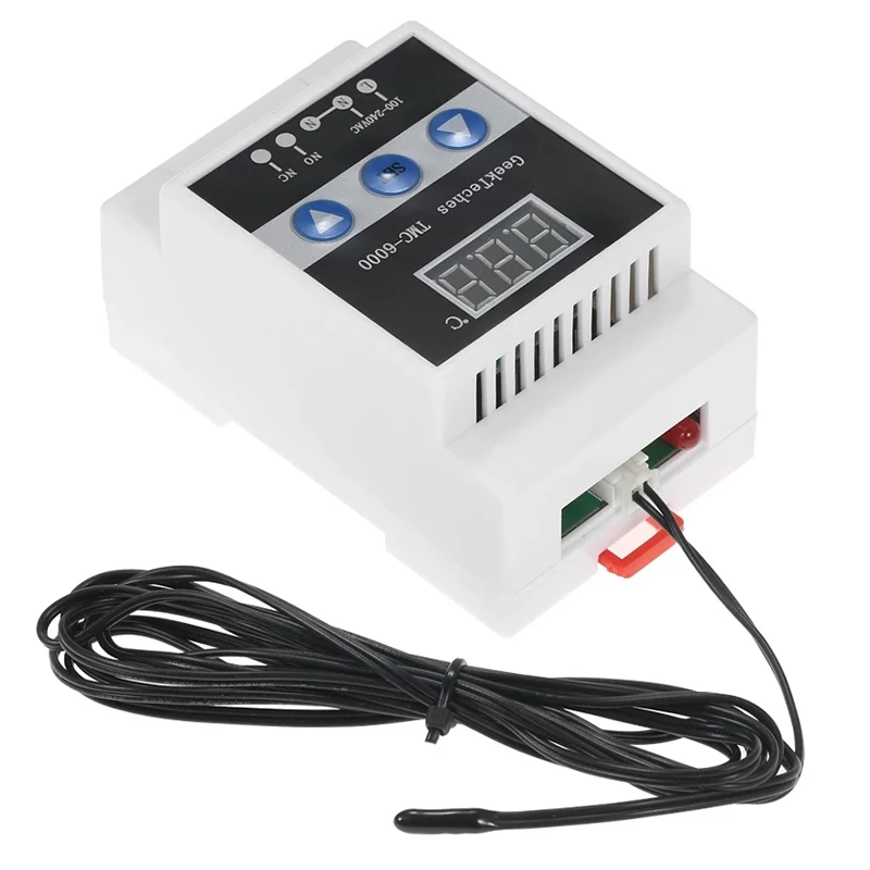 TMC-6000 Guide Rail Thermoregulator Digital Temperature Controller Thermostat Refrigeration Heating Temperature-A |