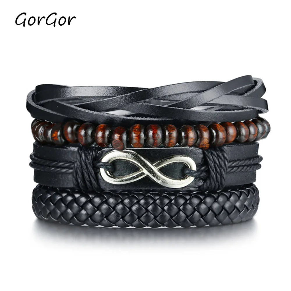 GorGor Браслеты Для мужчин сплав с из искусственной кожи узором гигантские