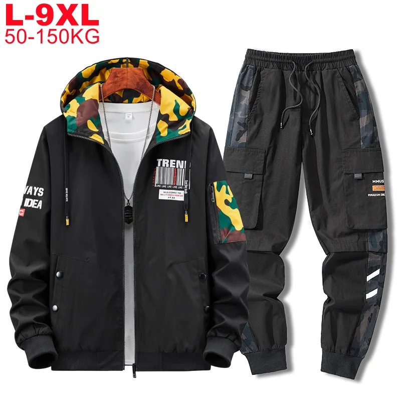 

Мужской спортивный костюм из двух предметов, большой размер 9xl 8xl 7xl 6xl 5xl