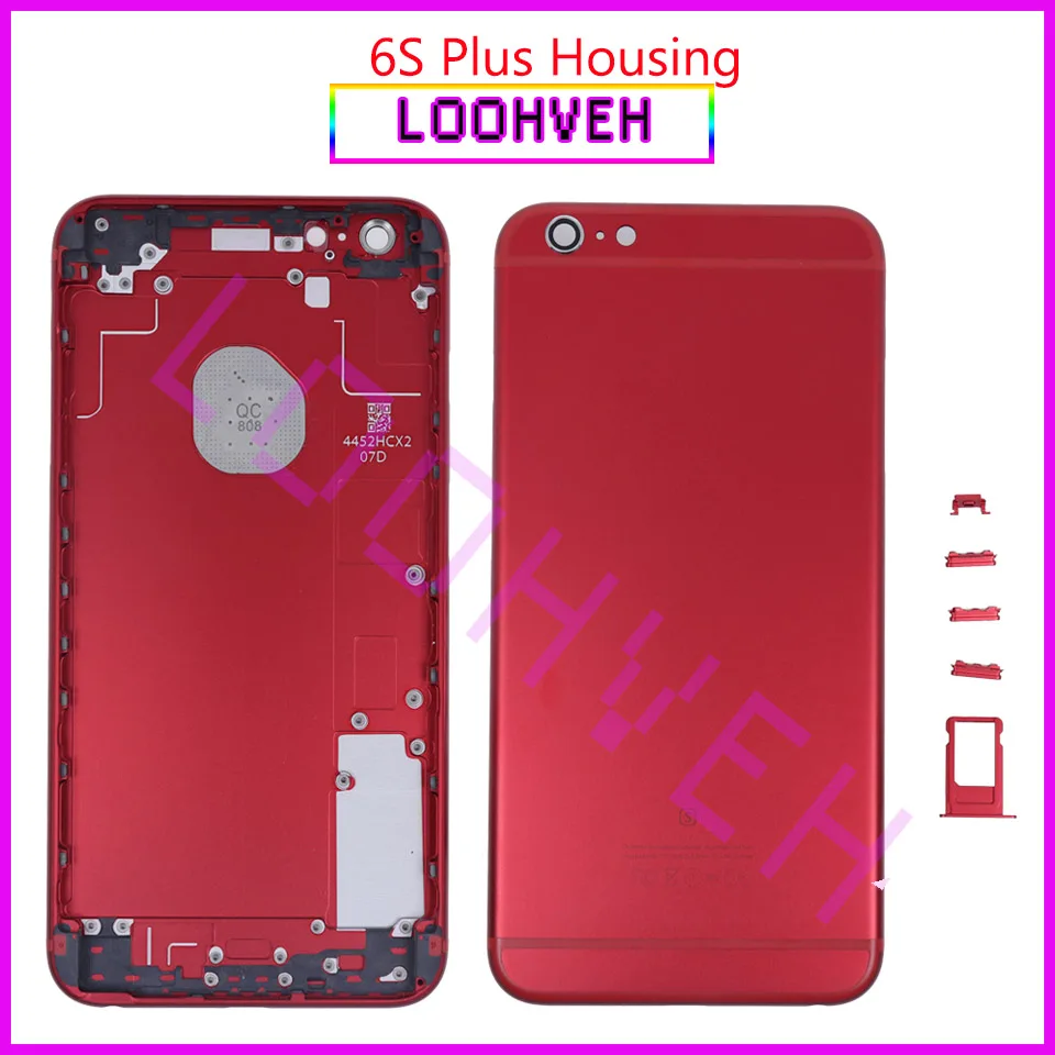Red black Housing for iPhone 6 6S Metal Back Case Battery Cover Housing 6 plus 6S Plus Middle Frame Chassis