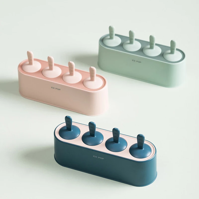 

Силиконовая форма для мороженого с 4 держателями на присосках, 4 ячейки