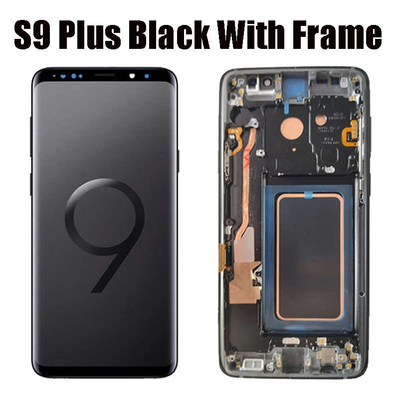 5,8 ''дисплей для SAMSUNG Galaxy S9 G9600 ЖК-дисплей с кодирующий преобразователь сенсорного экрана в сборе запасные части для ремонта с рамкой - Цвет: S9P Black With Frame
