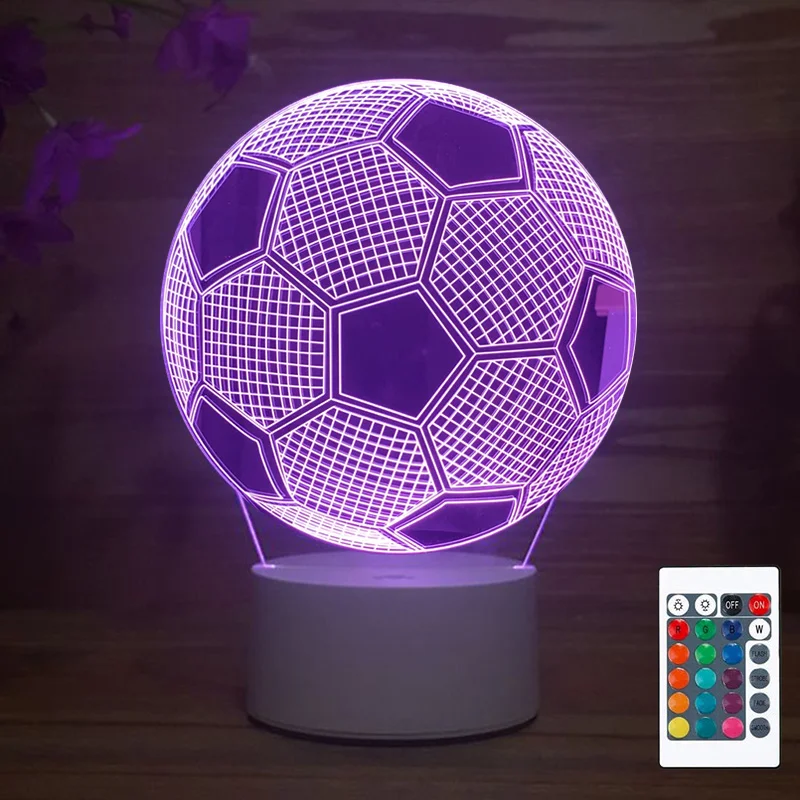 

3D Illusion Night Lamp Basketball Ball Colorful Acrylic Nightlight Touches Control Room Decor Gift Bedroom Night K888