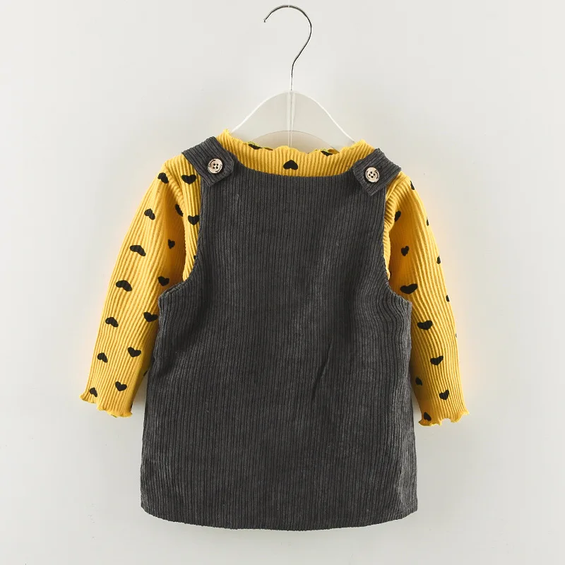 Новинка Осень зима 2020 комплекты одежды для девочек Повседневная футболка с