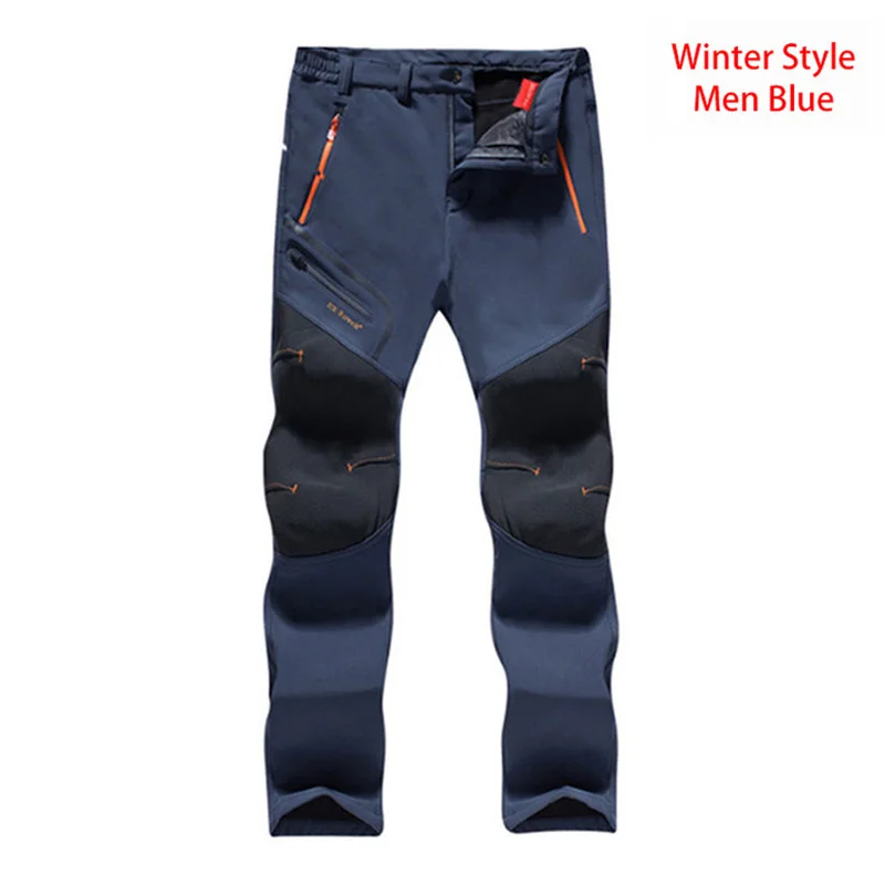 winter men blue Luţu флисовые штаны для активного отдыха мужчин осень Softshell Штаны Открытый Брюки женские водонепроницаемые thremal горных походов лыжные брюки - Цвет: winter men blue